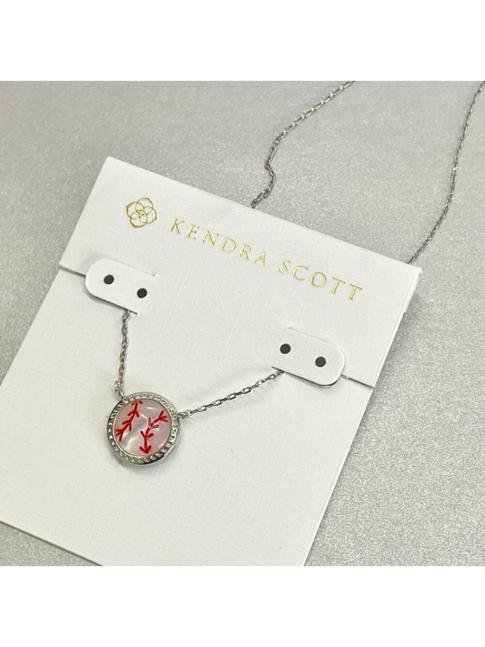 Kendra Scott Baseball Silver Short Pendant Necklace - Picture 3 of 7